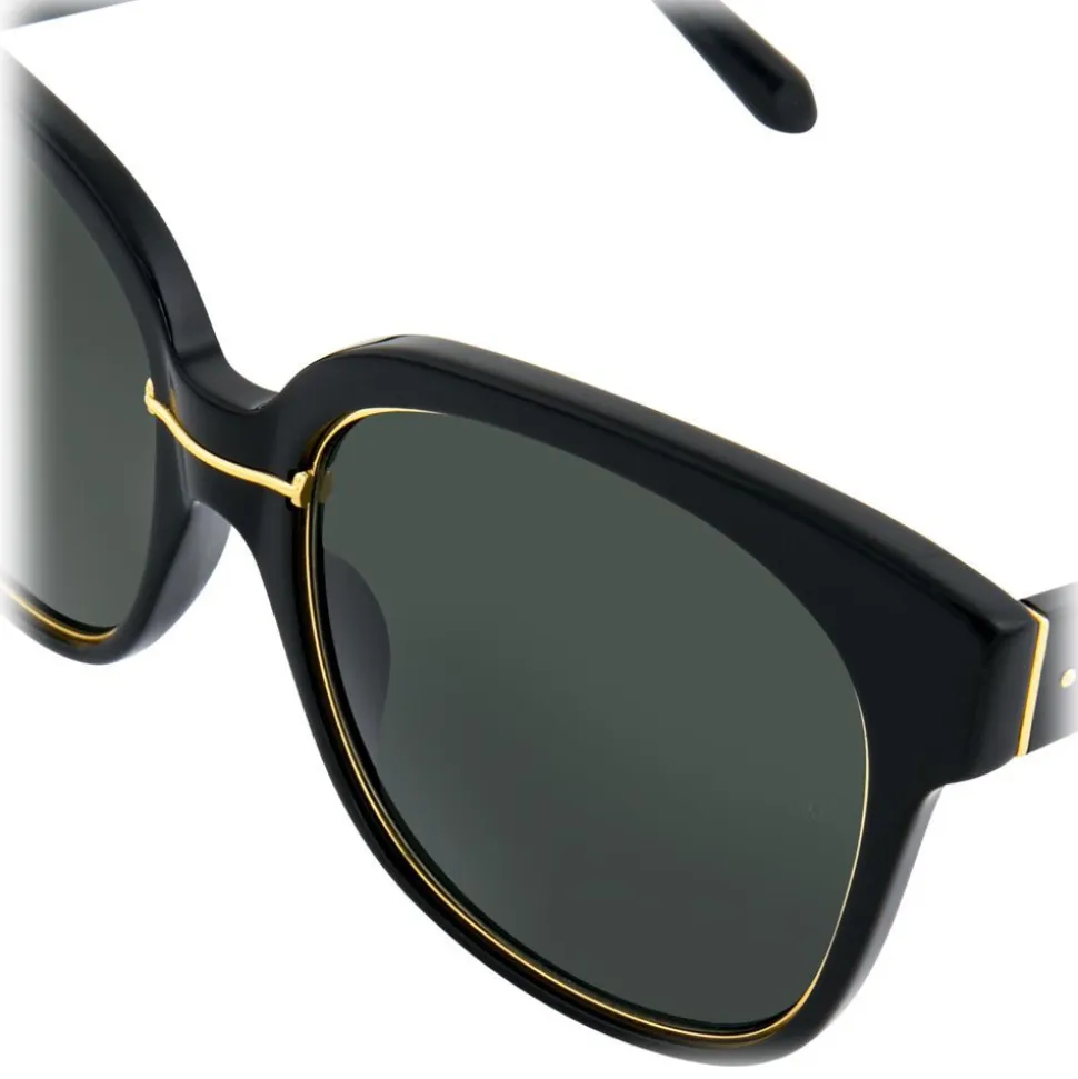 Linda Farrow - 651 C1 Oversized Sunglasses - Black & Gold - Linda Farrow Eyewear - Avvenice
