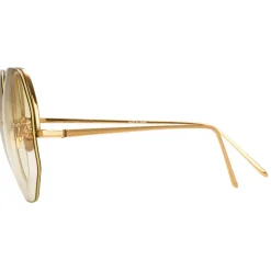 Linda Farrow - 567 C8 Oversized Sunglasses - Yellow Gold - Linda Farrow Eyewear - Avvenice