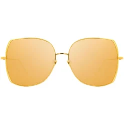 Linda Farrow - 590 C1 Oversized Sunglasses - Gold - Linda Farrow Eyewear - Avvenice