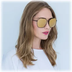 Linda Farrow - 350 C8 Oversized Sunglasses - Gold - Linda Farrow Eyewear - Avvenice