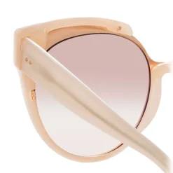Linda Farrow - 790 C6 Oversized Sunglasses - Milky Pink - Linda Farrow Eyewear - Avvenice