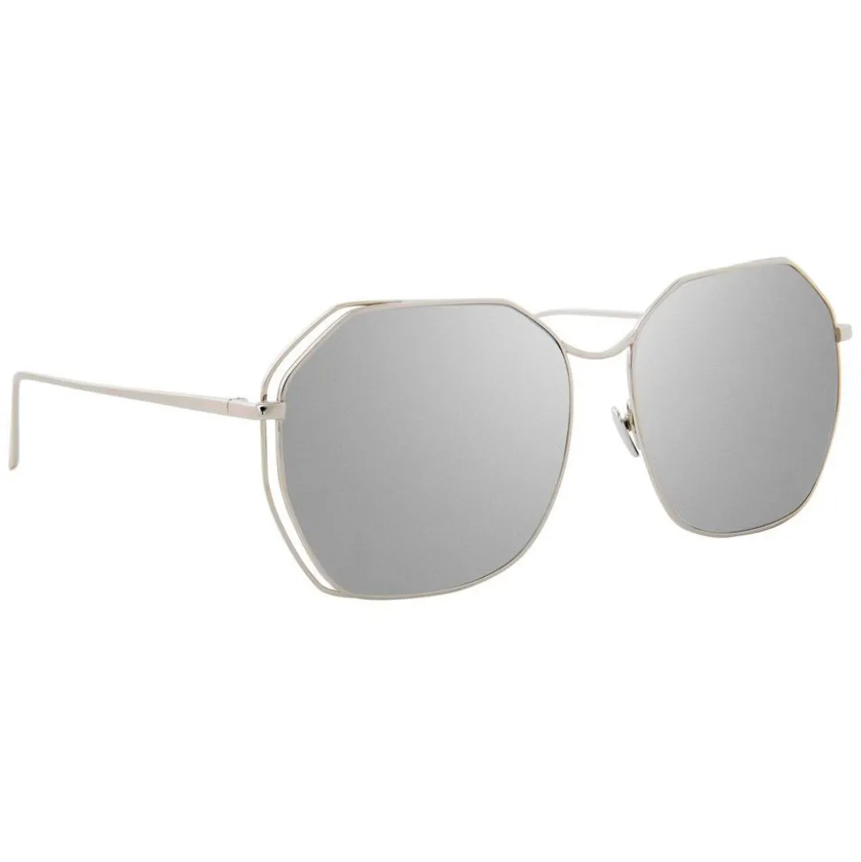 Linda Farrow - 350 C12 Oversized Sunglasses - White Gold - Linda Farrow Eyewear - Avvenice
