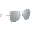 Linda Farrow - 590 C2 Oversized Sunglasses - White Gold - Linda Farrow Eyewear - Avvenice