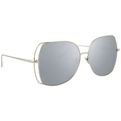Linda Farrow - 590 C2 Oversized Sunglasses - White Gold - Linda Farrow Eyewear - Avvenice