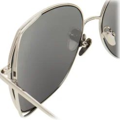Linda Farrow - 590 C2 Oversized Sunglasses - White Gold - Linda Farrow Eyewear - Avvenice