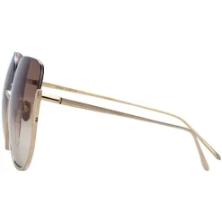 Linda Farrow - 847 C6 Oversized Sunglasses - Light Gold - Linda Farrow Eyewear - Avvenice