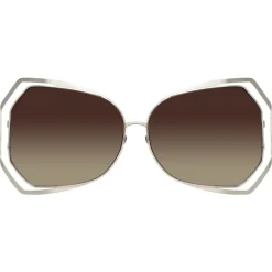 Linda Farrow - 695 C5 Oversized Sunglasses - White Gold - Linda Farrow Eyewear - Avvenice