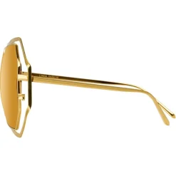 Linda Farrow - 695 C1 Oversized Sunglasses - Yellow Gold - Linda Farrow Eyewear - Avvenice