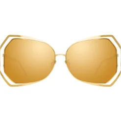 Linda Farrow - 695 C1 Oversized Sunglasses - Yellow Gold - Linda Farrow Eyewear - Avvenice