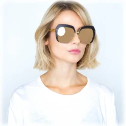 Linda Farrow - 578 C2 Oversized Sunglasses - Black - Linda Farrow Eyewear - Avvenice