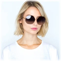 Linda Farrow - 567 C4 Oversized Sunglasses - Gold - Linda Farrow Eyewear - Avvenice