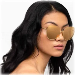 Linda Farrow - 847 C1 Oversized Sunglasses - Yellow Gold - Linda Farrow Eyewear - Avvenice