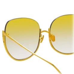 Linda Farrow - 847 C4 Oversized Sunglasses - Yellow Gold - Linda Farrow Eyewear - Avvenice