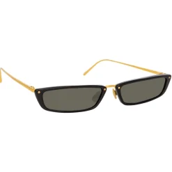 Linda Farrow - 838 C1 Rectangular Sunglasses - Black - Linda Farrow Eyewear - Avvenice