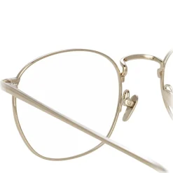 Linda Farrow - 743 C9 Rectangular Optical Frames - White Gold and Yellow Gold - Linda Farrow Eyewear - Avvenice
