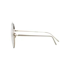 Linda Farrow - 816 C10 Round Optical Frames - White Gold - Linda Farrow Eyewear - Avvenice