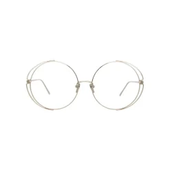 Linda Farrow - 816 C10 Round Optical Frames - White Gold - Linda Farrow Eyewear - Avvenice