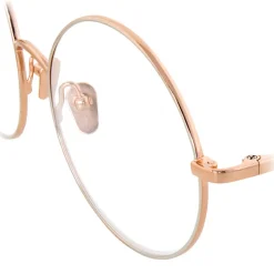 Linda Farrow - 647 C9 Round Optical Frames - Rose Gold with White Gold Rim - Linda Farrow Eyewear - Avvenice