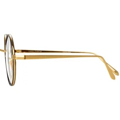 Linda Farrow - 749 C1 Round Optical Frames - Yellow Gold and Black - Linda Farrow Eyewear - Avvenice