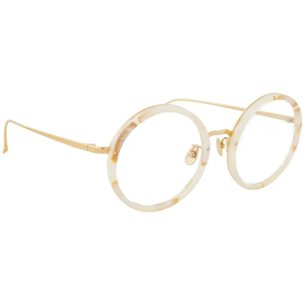 Linda Farrow - 239 C55 Round Optical Frames - Quartz - Linda Farrow Eyewear - Avvenice