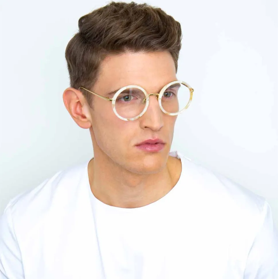 Linda Farrow - 239 C55 Round Optical Frames - Quartz - Linda Farrow Eyewear - Avvenice