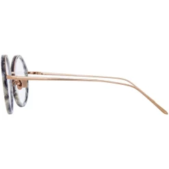 Linda Farrow - 239 C54 Round Optical Frames - Grey Marble - Linda Farrow Eyewear - Avvenice