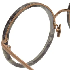Linda Farrow - 239 C54 Round Optical Frames - Grey Marble - Linda Farrow Eyewear - Avvenice