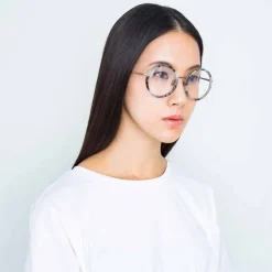 Linda Farrow - 239 C54 Round Optical Frames - Grey Marble - Linda Farrow Eyewear - Avvenice
