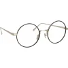 Linda Farrow - 749 C3 Round Optical Frames - White Gold and Black - Linda Farrow Eyewear - Avvenice
