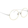 Linda Farrow - 647 C8 Round Optical Frames - White Gold with Yellow Gold Rim - Linda Farrow Eyewear - Avvenice