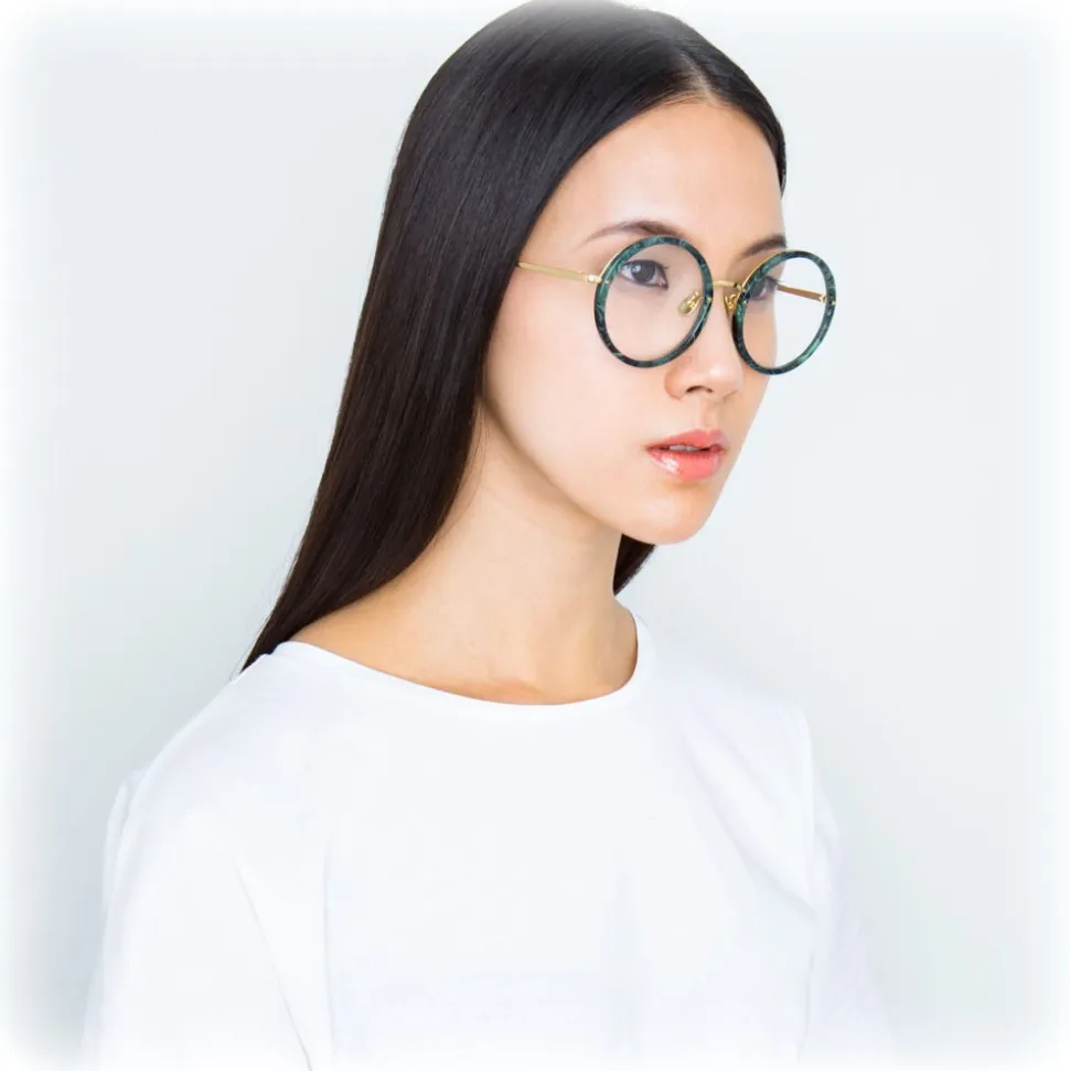 Linda Farrow - 239 C53 Round Optical Frames - Jade - Linda Farrow Eyewear - Avvenice