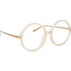Linda Farrow - 645 C3 Round Optical Frames - Milky Peach - Linda Farrow Eyewear - Avvenice