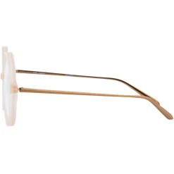 Linda Farrow - 645 C3 Round Optical Frames - Milky Peach - Linda Farrow Eyewear - Avvenice