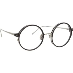 Linda Farrow - 801 C12 Round Optical Frames - Optical Lens in Black Frame - Linda Farrow Eyewear - Avvenice
