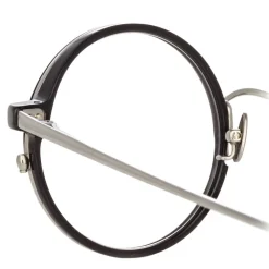 Linda Farrow - 801 C12 Round Optical Frames - Optical Lens in Black Frame - Linda Farrow Eyewear - Avvenice
