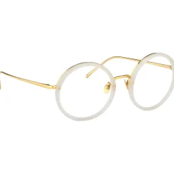 Linda Farrow - 239 C37 Round Optical Frames - Milky Grey - Linda Farrow Eyewear - Avvenice