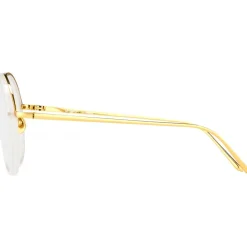 Linda Farrow - 239 C37 Round Optical Frames - Milky Grey - Linda Farrow Eyewear - Avvenice