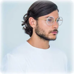 Linda Farrow - 239 C37 Round Optical Frames - Milky Grey - Linda Farrow Eyewear - Avvenice