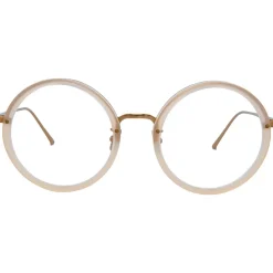 Linda Farrow - 239 C61 Round Optical Frames - Milky Peach - Linda Farrow Eyewear - Avvenice