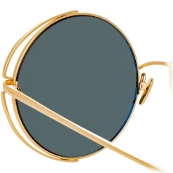 Linda Farrow - 816 C4 Round Sunglasses - Yellow Gold - Linda Farrow Eyewear - Avvenice