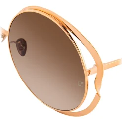 Linda Farrow - 660 C5 Round Sunglasses - Rose Gold - Linda Farrow Eyewear - Avvenice