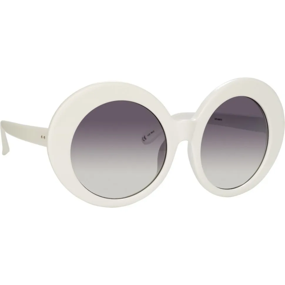 Linda Farrow - 468 C15 Round Sunglasses - White - Linda Farrow Eyewear - Avvenice