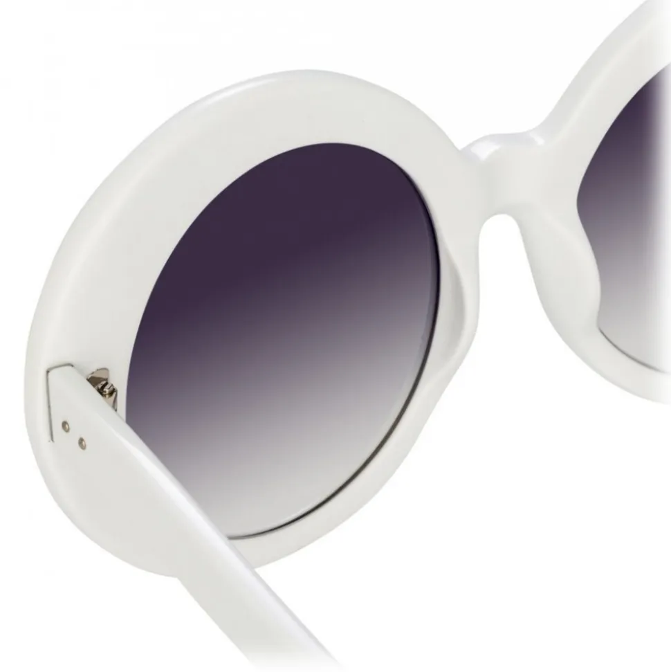 Linda Farrow - 468 C15 Round Sunglasses - White - Linda Farrow Eyewear - Avvenice