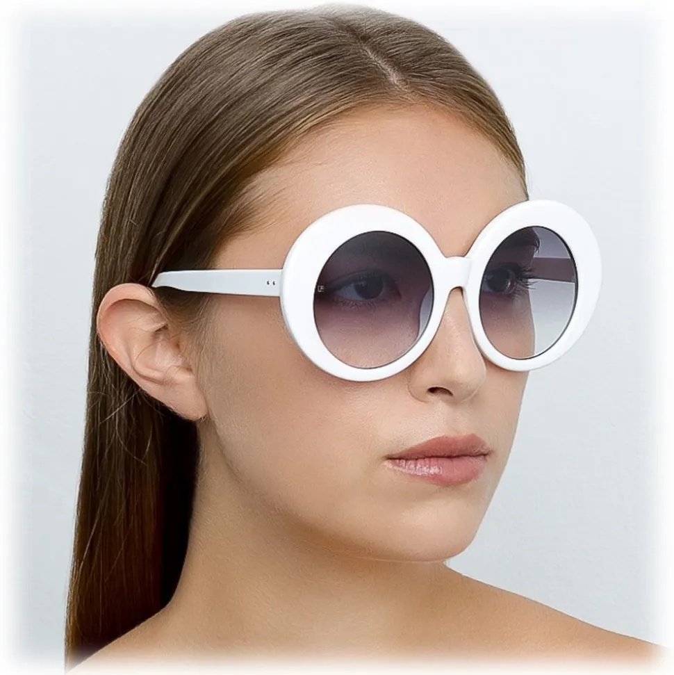 Linda Farrow - 468 C15 Round Sunglasses - White - Linda Farrow Eyewear - Avvenice