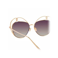 Linda Farrow - 853 C3 Round Sunglasses - Rose Gold - Linda Farrow Eyewear - Avvenice