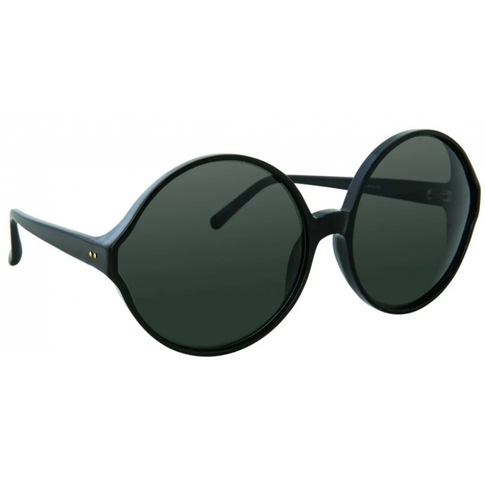 Linda Farrow - 657 C1 Round Sunglasses - Full Black - Linda Farrow Eyewear - Avvenice