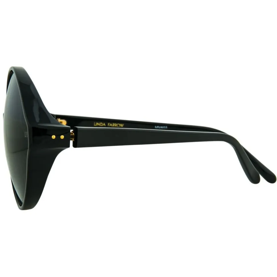 Linda Farrow - 657 C1 Round Sunglasses - Full Black - Linda Farrow Eyewear - Avvenice