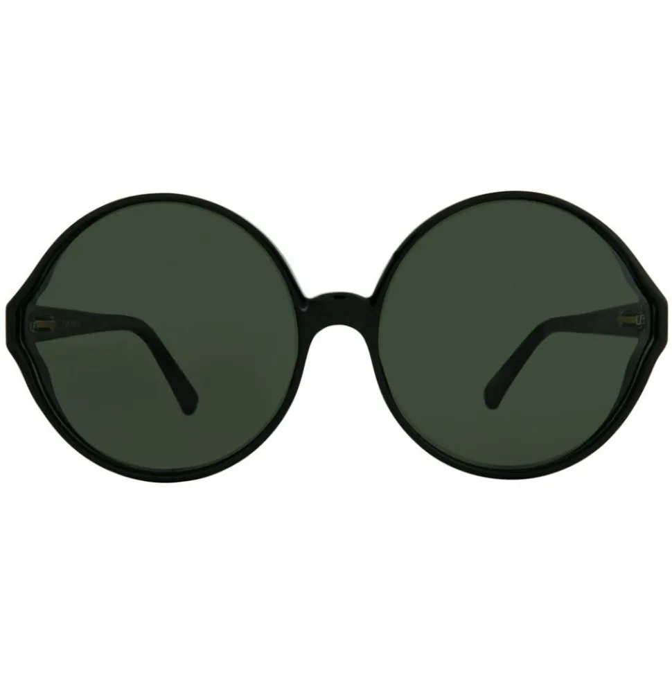 Linda Farrow - 657 C1 Round Sunglasses - Full Black - Linda Farrow Eyewear - Avvenice
