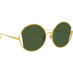 Linda Farrow - 851 C4 Round Sunglasses - Yellow Gold - Linda Farrow Eyewear - Avvenice