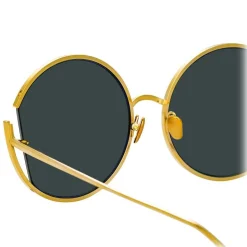 Linda Farrow - 851 C4 Round Sunglasses - Yellow Gold - Linda Farrow Eyewear - Avvenice